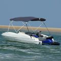 vidaXL Strieška Bimini s 4 oblúkmi a stenami 243x(230-244)x137 cm