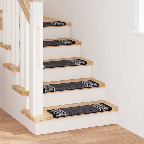 vidaXL Samolepiace schodové rohože 15 pcs Antracit 65 x 21 x 4 cm