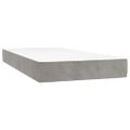 vidaXL Matrac s taštičkovými pružinami stredná tvrdosť bledosivý 100x220x20 cm zamat