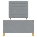 vidaXL Rám postele s čelnou doskou Svetlosivá 100 x 200 cm látka