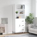 vidaXL Vysoká skrinka lesklá biela 69,5x34x180 cm spracované drevo