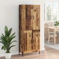 vidaXL Highboard Staré drevo 69,5 x 34 x 180 cm Kompozitné drevo