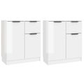 vidaXL Komody 2 ks lesklé biele 60x30x70 cm spracované drevo