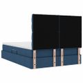vidaXL LED úložná posteľ s matracom Modrá 140 x 200 cm Látka