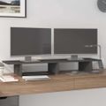 vidaXL Stojan na monitor sivý 100x27x15 cm masívna borovica