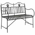 vidaXL Záhradná lavička 2 -Seater 103,5 x 59 x 89 cm Oceľ Čierna