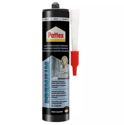 2930499 Pattex Sanitárny silikón PREMIUM - trojitá ochrana proti plesni biely 310 ml