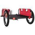 vidaXL Príves na bicykel, červený, oxfordská látka, železo