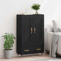 vidaXL Highboard Čierny dub 69,5 x 31 x 115 cm Kompozitné drevo