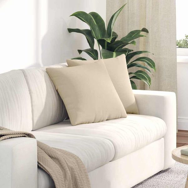 vidaXL Vankúše na pohovku 2 pcs Krémová 45 x 45 cm látka