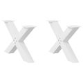 vidaXL Nohy konferenčného stolíka v tvare X, 2 ks, biele, 70 x (42-43) cm, oceľové