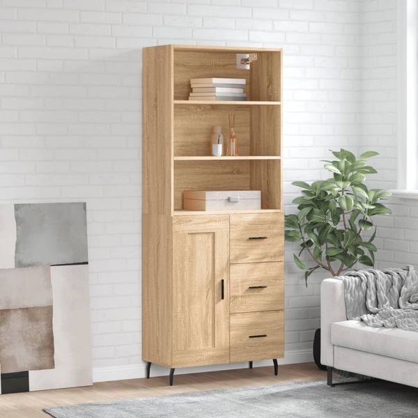vidaXL Vysoká skrinka dub sonoma 69,5x34x180 cm spracované drevo