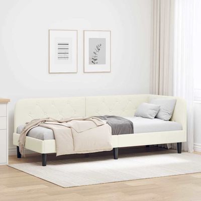 vidaXL Rohový rám postele Krémová 80 x 200 cm Zamat