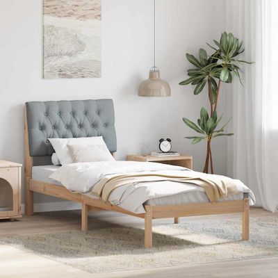 vidaXL Rám postele s čalúneným čelom s čelnou doskou Hnedá 75 x 190 cm