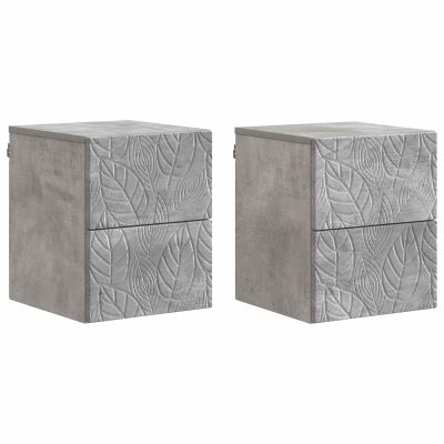 vidaXL Nástenná nočná skrinka 2 pcs Betónovo sivá 34,5 x 33 x 40 cm