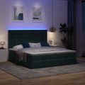vidaXL Osmanský rám postele s matracom tmavozelená 180x200 cm zamat