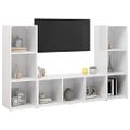vidaXL TV skrinky 3 ks biele 107x35x37 cm drevotrieska