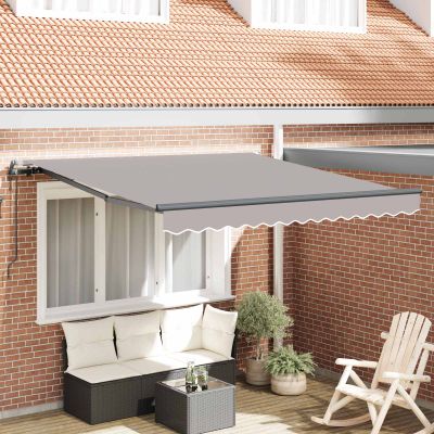 vidaXL Sklopná markíza Svetlosivá 350 x 250 cm Tkanina a hliník