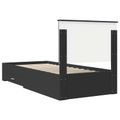 vidaXL Rám postele so zásuvkou Čierna 90 x 200 cm Kompozitné drevo