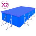vidaXL Krycie plachty na bazén 2 ks PE obdĺžnikové 90 g/m² 394x207 cm