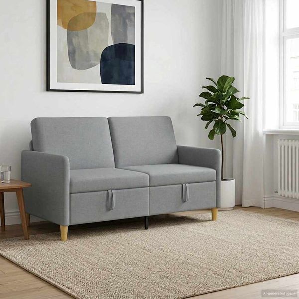 vidaXL Sofa s úložným priestorom Svetlosivá 152 x 78 x 87 cm Polyester