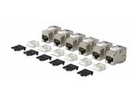 Konektor keystone - 180°, beznáradový - CAT 8 - STP - RJ-45 - strieborná - kompatibilný s TAA (balenie 6)