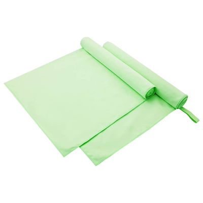 vidaXL Športové uteráky 2 pcs Zelená 180 x 90 cm Polyester a polyamid