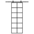 vidaXL Posuvné dvere s kovaním 76x205 cm ESG sklo a hliník