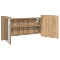 vidaXL Zrkadlový kabinet s LED Remeselný dub 100 x 12 x 45 cm