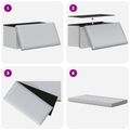 vidaXL Skladacia úložná lavička Biela 180 kg 80 L 77 x 38 x 38 cm PVC