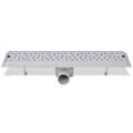 vidaXL Rovný sprchový odtok s bublinkami, 530x140 mm, nerezová oceľ