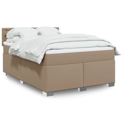 vidaXL Boxspring posteľ s matracom kapučínová 140x190 cm umelá koža