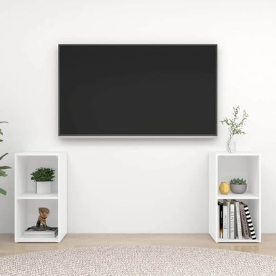 vidaXL TV skrinky 2 ks, biele 72,5x35x36,5 cm, kompozitné drevo