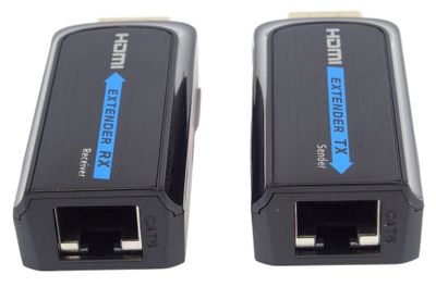 PremiumCord HDMI FULL HD extender na 50m cez jeden kábel Cat6 Extender, HDMI 1.3, CAT6/CAT6a/CAT7, vysielač+prijímač, 50m, 1080p pri 50/60Hz, 10,2Gbps, RJ-45, čierny