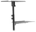 Fonestar Mobilní stojan pro projektor/notebook, nosnost 10 kg, 2 police, výška 95–145 cm, náklon, kolečka, černý podlahový stojan pro projektor, 2 kovové tácy, výškove nastavitelný, kolecka s brzdami, nosnost 10 kg