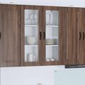 vidaXL Nástenný sklenený kabinet PORTO Hnedý dub 80 x 31 x 100 cm