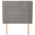 vidaXL Čelo postele so záhybmi bledosivé 103x23x118/128 cm zamat