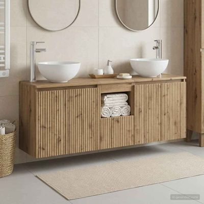 vidaXL Set kabinetov do kúpeľne 3 ks Dub artisan 49,5 x 41 x 64,5 cm