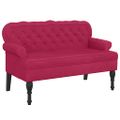 vidaXL Lavička s operadlom vínovo červená 119,5x64,5x75 cm zamat