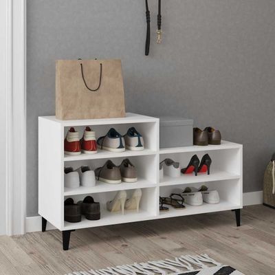 vidaXL Botník biely 102x36x60 cm spracované drevo