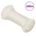 vidaXL Pracovné lano biele 8 mm 100 m polypropylén