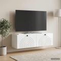 vidaXL Nástenná TV skrinka Biela s vysokým leskom 98 x 31 x 30 cm