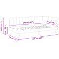 vidaXL Rohový rám postele s čelnou doskou Krémová 90 cm x 200 cm Zamat