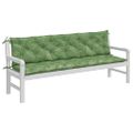 vidaXL Podložky na záhradnú lavičku 2 ks vzor listov 200x50x7 cm látka