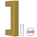 vidaXL Rukoväte na skrinku 20 ks zlaté 64 mm nehrdzavejúca oceľ