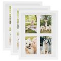 vidaXL 3D fotorámiky 3 ks biele 28x35 cm na 4 obrázky (10x15 cm)