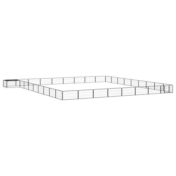 vidaXL Ohrádka pre psov 36 panelov čierna 100x50 cm práškovaná oceľ