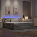 vidaXL LED úložná posteľ s matracom Svetlosivá 180 x 200 cm Látka