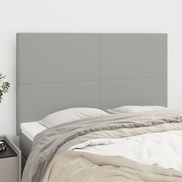 vidaXL Čelo postele svetlosivé 144x5x118/128 cm látkové