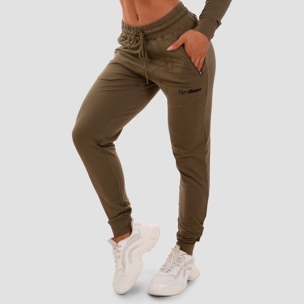 Dámske tepláky TRN olive - GymBeam, veľkosť XS, veľkosť oblečenia XS